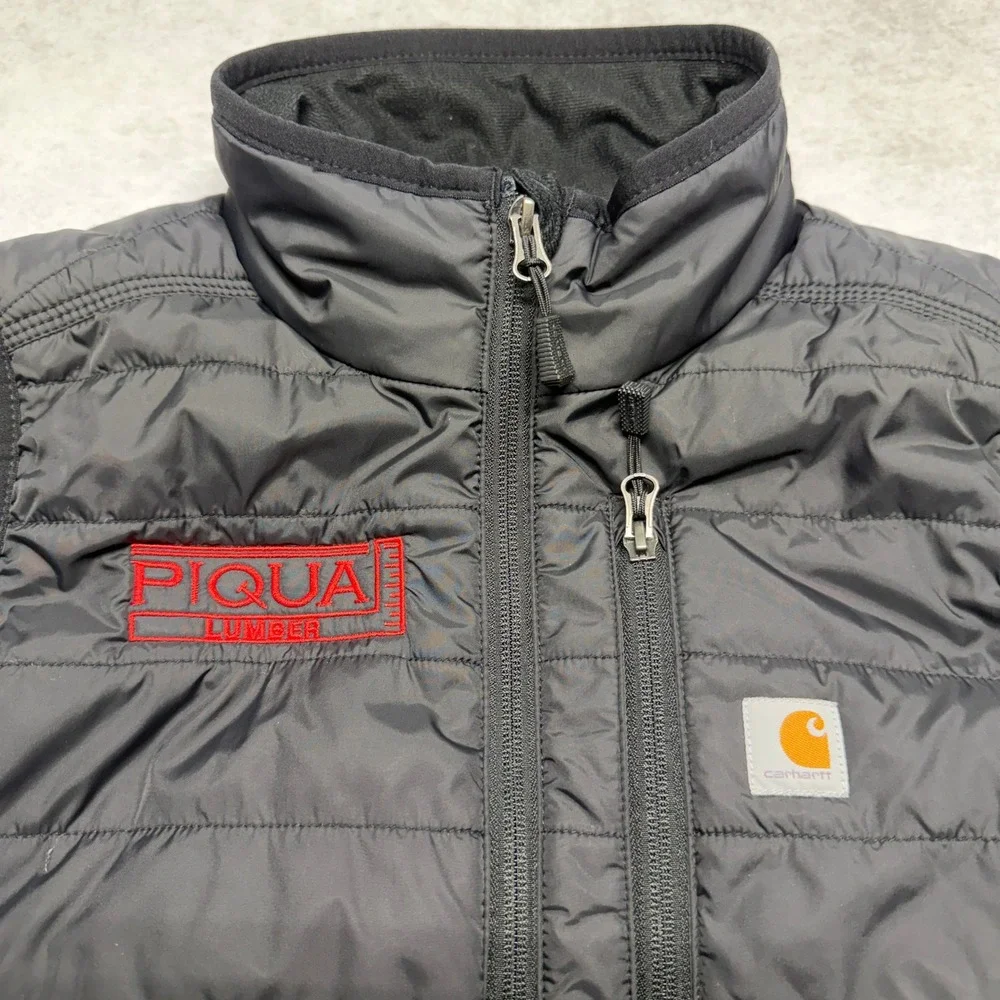 Carhartt Gilliam Puffer Vest Kids M 8-10 Black Quilted Relaxed Fit LOGO OV2286-W